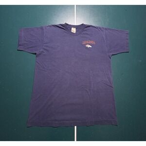 Vintage Denver Broncos T-Shirt Men's XL Faded Blue Embroidered Single Stitch 90s